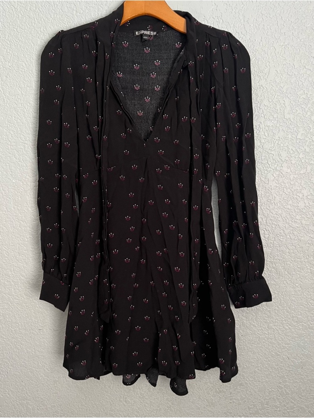 Express Floral Mini Dress Small Cottagecore Dark Academia Boho Romantic